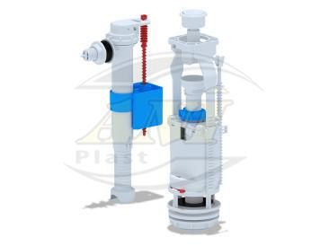 Set with side filling valve 1/2 plastic button white