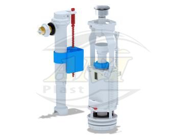 Set with side filling valve 1 1/2 brass button chrome