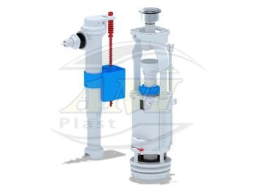 Set with side filling valve3/8 plastic button chrome