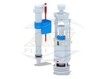 Set with bottom filling valve 1/2 plastic button white