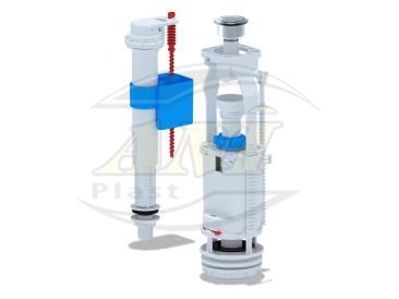 Set with bottom filling valve 1/2 plastic button chrome