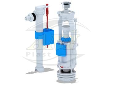 Set with side filling valve 1/2 button chrome double