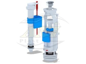 Set with bottom filling valve. 1/2 button chrome double