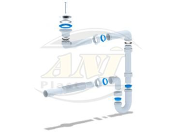 Сифон для умывальника 1 1/4 х 32 с гибкой трубой 32х32/40