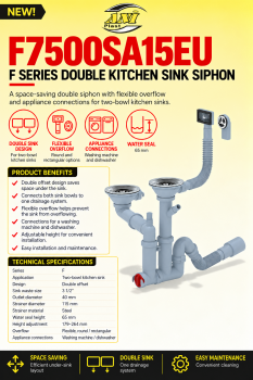 F SERIES DOUBLE KITCHEN SINK SIPHON F7500SA15EU